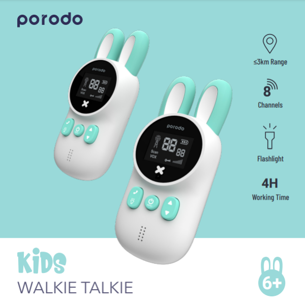 PORODO WALKIE - TALKIE FOR KIDS - PD-CHWKTK-WH