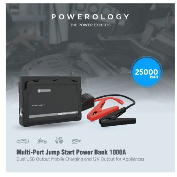 POWEROLOGY 25000mAh MULTI-PORT JUMP START & POWER BANK 1000A