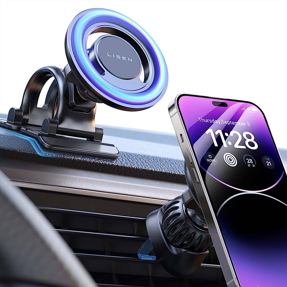 Magnetic Dashboard Phone Holder For Car, All Metal Design, Magsafe Car Mount  Compatible With Iphone 12/13 Series