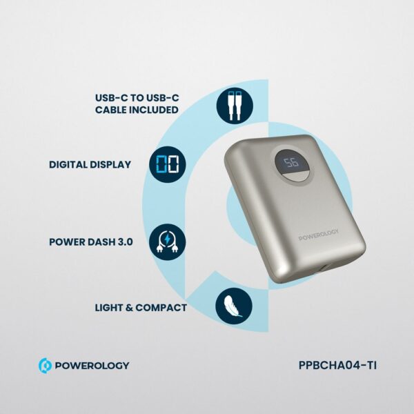 Powerology Ultra-Compact 10000 mAh Fast Charging Power Bank - Image 2