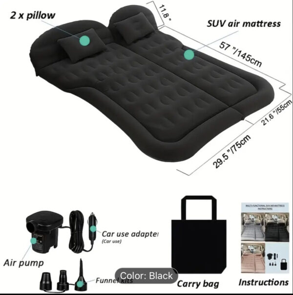 Inflatable Car Air  Mattress With Electric Pump - Image 4