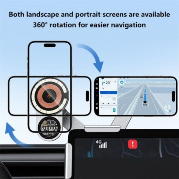 Car Screen Magnetic Wireless Charging Bracket - Image 3