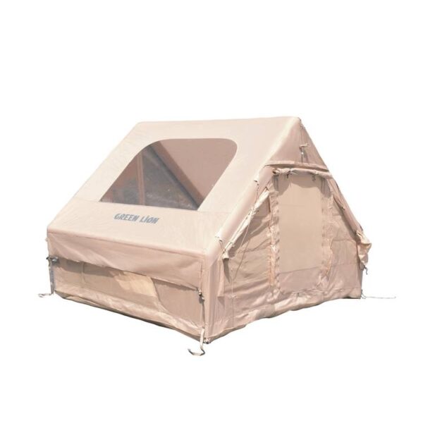 Green Lion GT-4X Inflatable Camping Tent, Breathable Anti-Mosquito Design, 3-4 Persons Capacity, Storage Pockets, Ventilated Windows- Beige