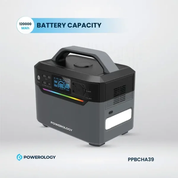 Powerology PPBCHA39 120000mAh 600W Dual AC Socket Power Generator - Image 9