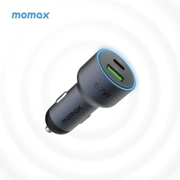 MOMAX MOVE 67W DUAL PORT CAR CHARGER SPACE GREY - Image 4