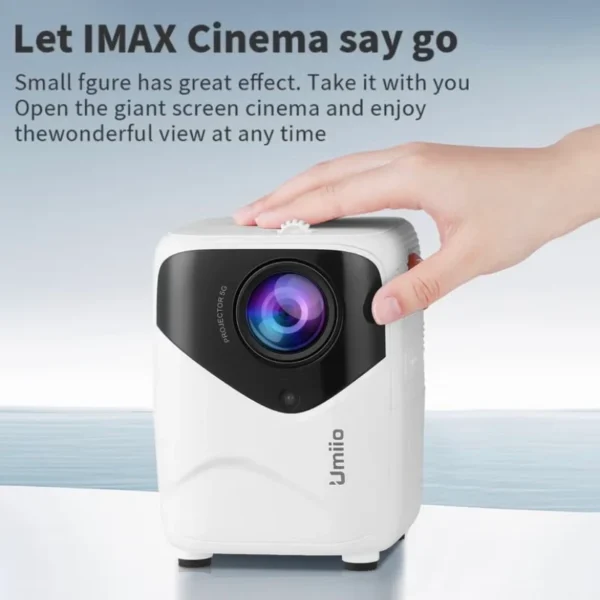 Portable Video Projector – 1080P Android Projector with WiFi, Bluetooth, and Tripod (White) - Image 3