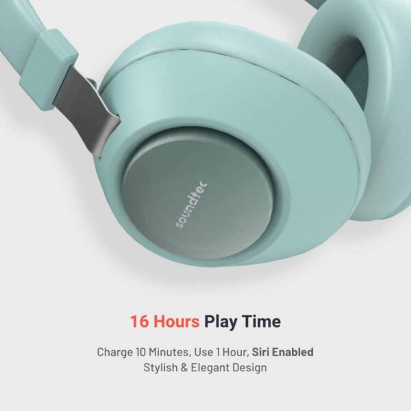 Porodo Soundtec Deep Sound Wireless Over-Ear Headphone - Green - Image 3