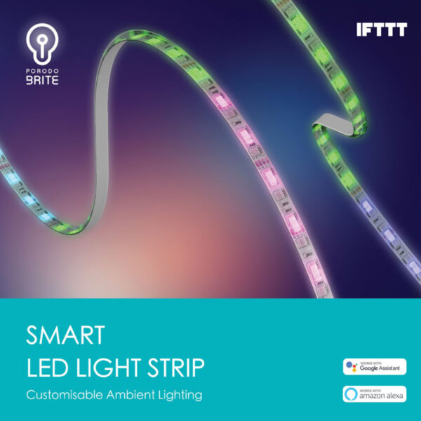Porodo Brite RGB Smart LED Light Strip 5M 48W - Transparent