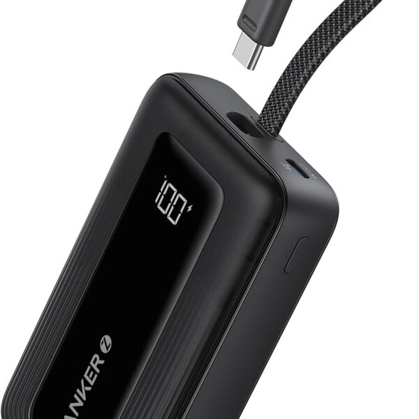 Anker Zolo Power Bank (10K, 30W) with a 5.4-inch (13.7 cm) built-in USB-C cable