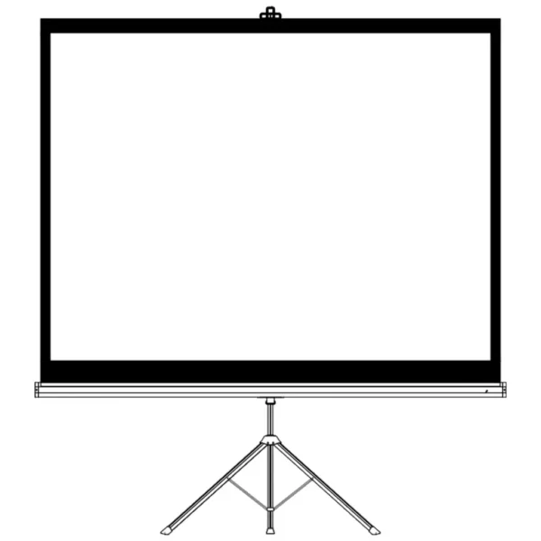 Porodo 100" Portable Projection Screen with Stable Tripod Stand - White