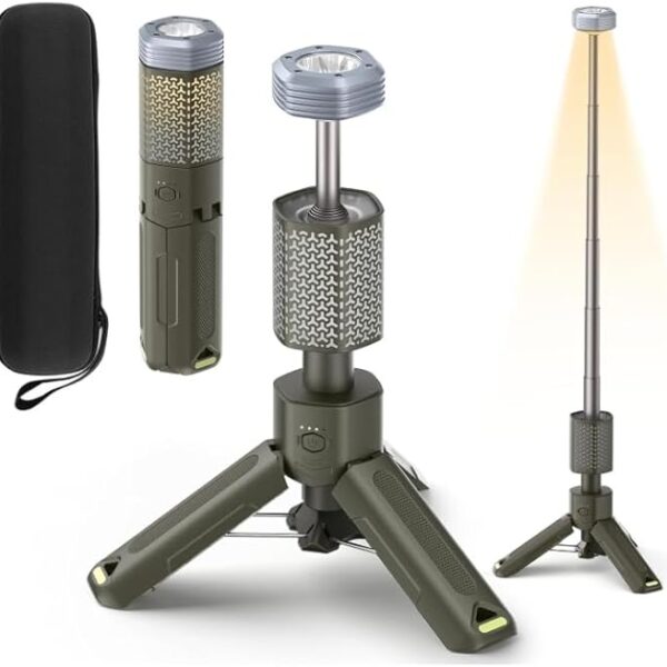 Portable Camping Lantern, 10500mAh Rechargeable Telescopic Camping Lights (Green)