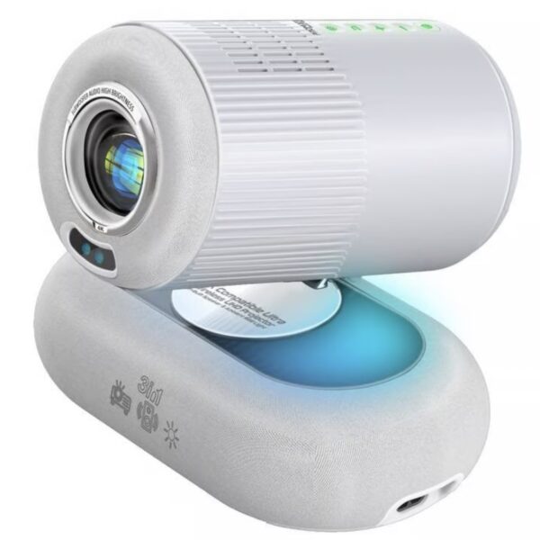 Lumacast Smart Full HD Projector with Auto Focus & Keystone, Cinematic Screen Viewing, Wireless Screen Mirroring, Android 13 Operating System - White