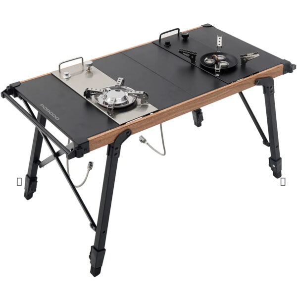 Porodo Lifestyle Cooking Set Dual Stove Camping Table - Black