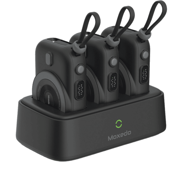 Moxedo Combo 3 x 10,000 MaH Power Bank with Charging Dock 15W Power Delivery Wireless Charging with Built-in Type-C Cable
