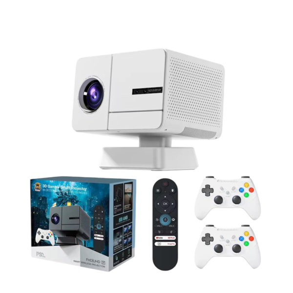P50 Max 4K Smart Wireless LED Home Theater, TV & Video Game Projector - white