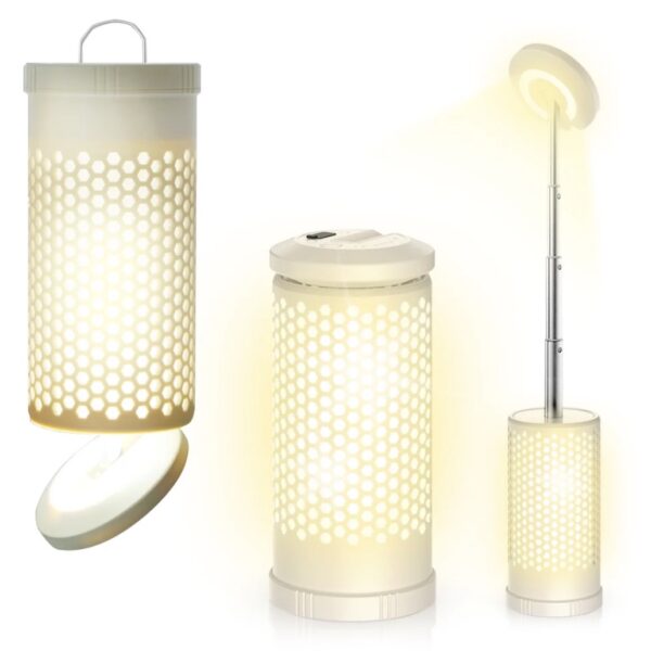 Camping Light, 3000mAh Rechargeable Camping Lantern, Honeycomb Design Adjustable Camping LED Lantern, Warm & White Light Color with 180° Rotating Camping Light for Camping Tent Picnic Glamping