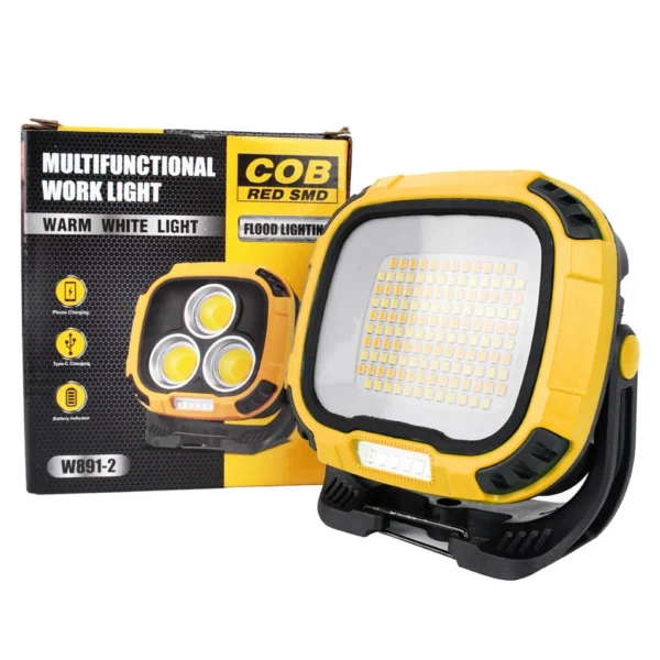 Portable Rechargeable LED Camping Lantern Work Light with Rotatable Base for Outdoor, Workplace Lighting., Machine Repair, Camping