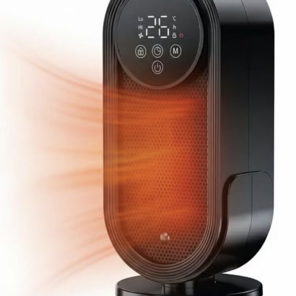 Heater Lite / 1500W Heater Power / Fan Heater With Smart LED Display / Remote Control / Fast Heating / Home Appliance Essential for Safe and Efficiency / Round Warmth and PTC Ceramic Heating - Black