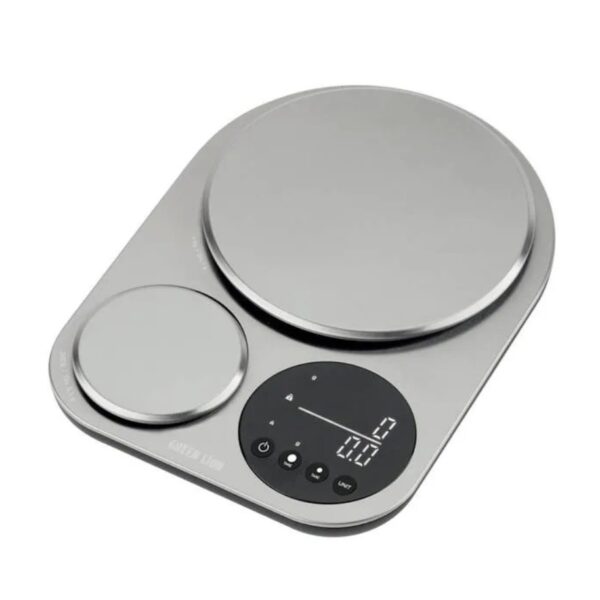 Green Lion Dual Kitchen Scale Digital Display Stainless Steel Food Weight Scale 5KG Max Load With Large And Small Platforms Use & Tare Function | GL-SL1||GNDUALKSSL