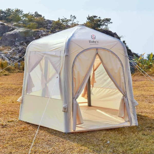 Toby’s Inflatable Tent 03 Camping Tent with Pump, 4-6 Person Glamping Tents, Easy Setup 4 Season Waterproof Windproof Outdoor Oxford Tent