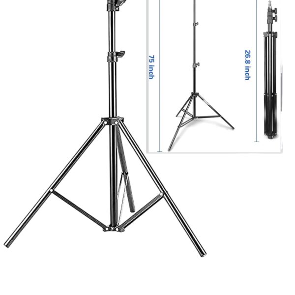 Photography Light Stand, 3-6.6ft/92-200cm Adjustable Sturdy Tripod Stand Load Capacity: 17.6lb/8kg