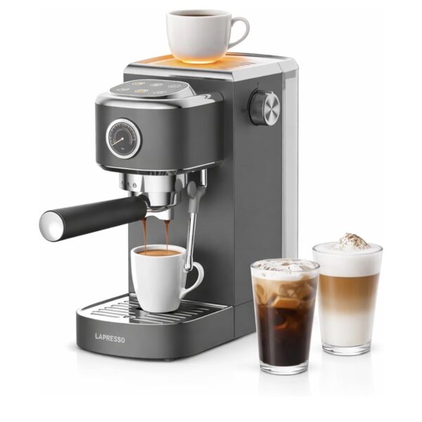 LePresso Coffee Machine Semi-Automatic with Powerful Boiler, Espresso Machine with Hot & Cold Coffee Maker, 20Bar, PCB Control with 6 Touch Buttons, Stainless Steel Shell, 1350W Power with Steam Wand
