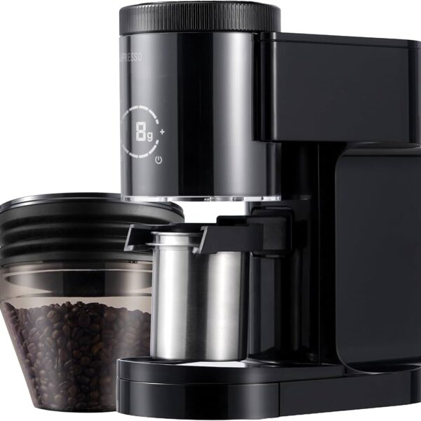 LePresso Digital Coffee Grinder with Digital Weight Control, Stainless Steel Conical Burr Coffee Bean Grinder, 60 Adjustable Grind Settings, 400gr Hopper size, Coarse to Fine Coffee Grinde