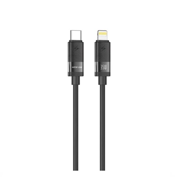 Green Lion USB-C to Lightning Cable with Matte Silicone - Black