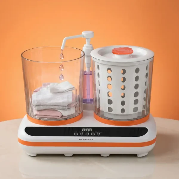 Porodo Lifestyle Launder Twin 2L Portable Mini Washing Machine - White