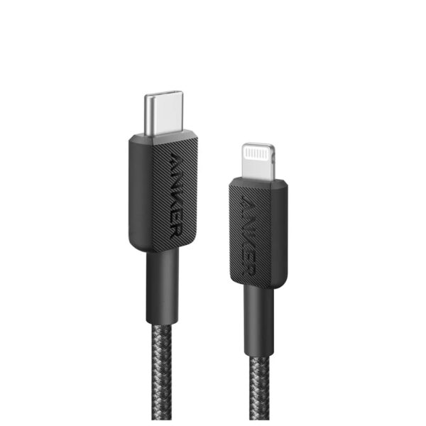 Anker 322 USB-C to Lgt Cable (3ft Braided) Black